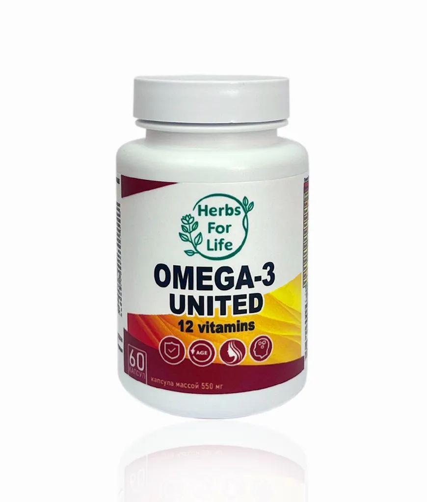 

Витамины Herbs for Life Omega-3 United 12 витаминов капсулы 60шт.
