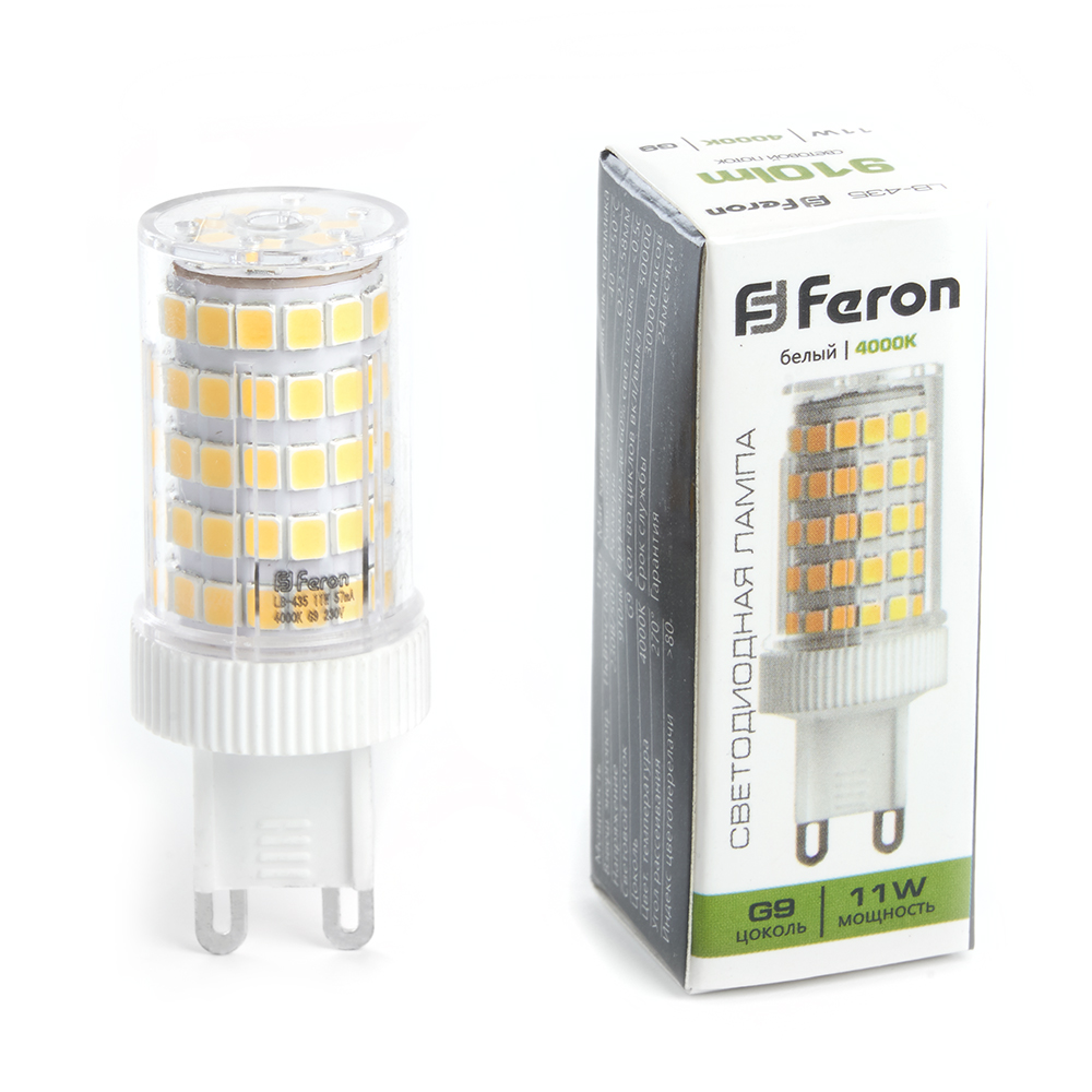 

FERON Лампа светодиодная LB-435 G9 11W 4000K 38150