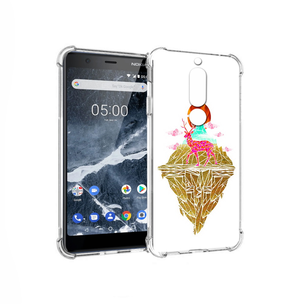 

Чехол MyPads Tocco для Nokia 5.1 розовый олень абстракция (PT114144.121.586), Прозрачный, Tocco