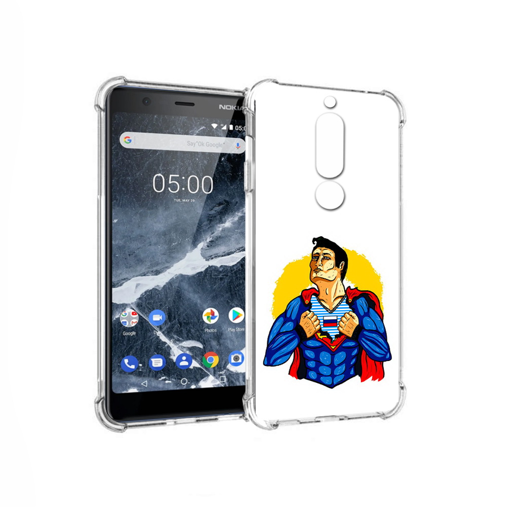 

Чехол MyPads Tocco для Nokia 5.1 русский супермен (PT114144.121.591), Прозрачный, Tocco