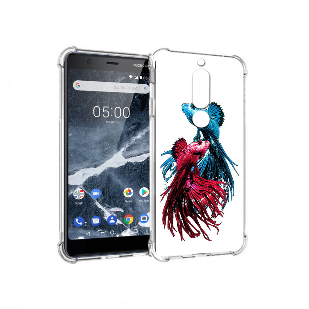 

Чехол MyPads Tocco для Nokia 5.1 рыбы петушки (PT114144.121.592), Прозрачный, Tocco