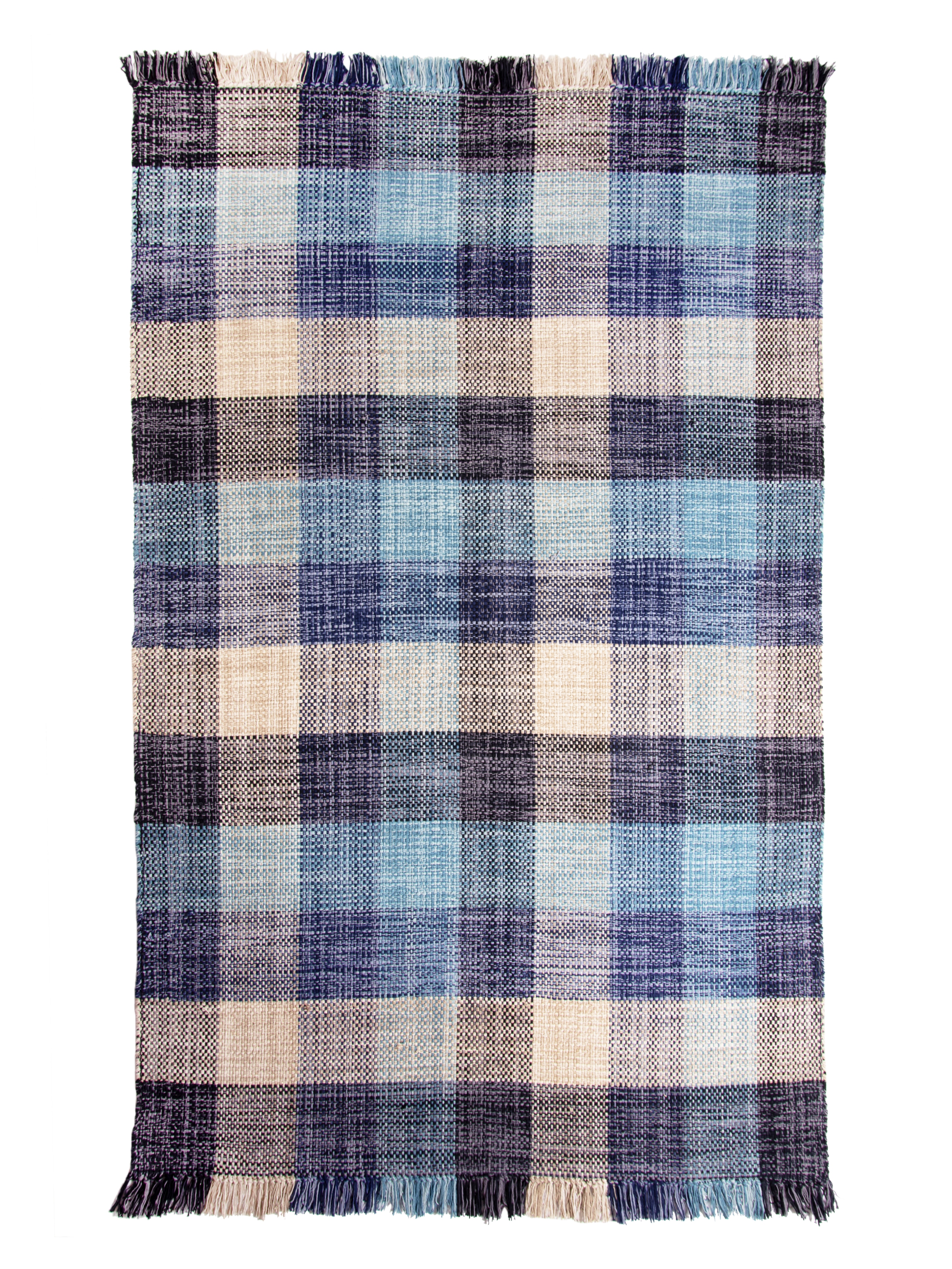

Индийский ковер из хлопка на пол, Хинди клетка, 140х200/ IC-15303