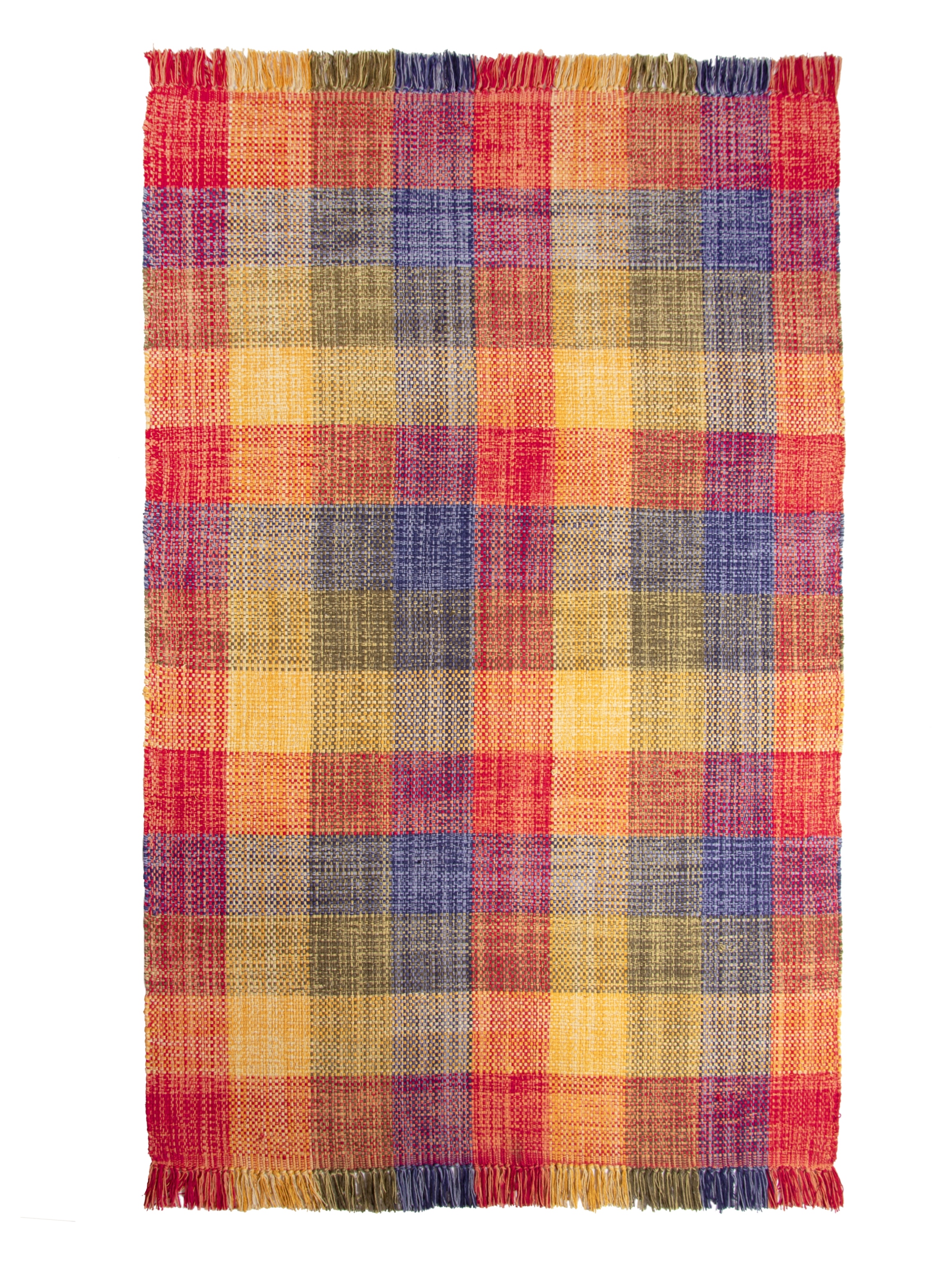 

Индийский ковер из хлопка на пол, Хинди клетка, 140х200/ IC-12192
