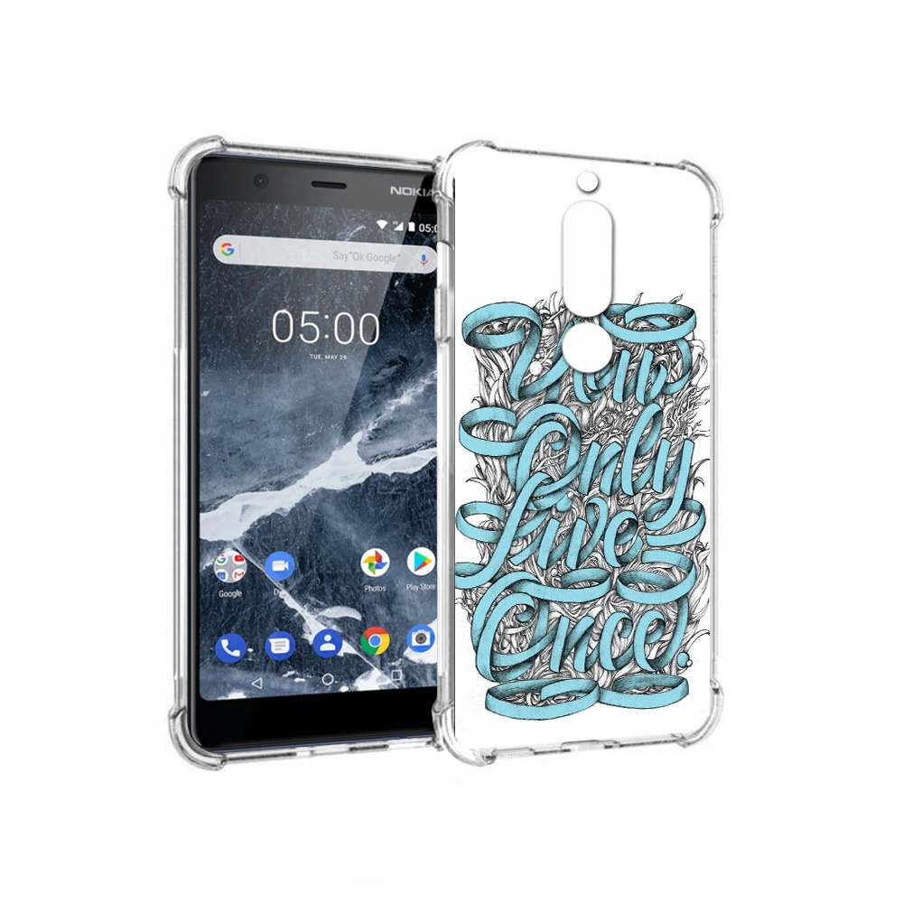 

Чехол MyPads Tocco для Nokia 5.1 слова из ленты абстракция (PT114144.121.607), Прозрачный, Tocco