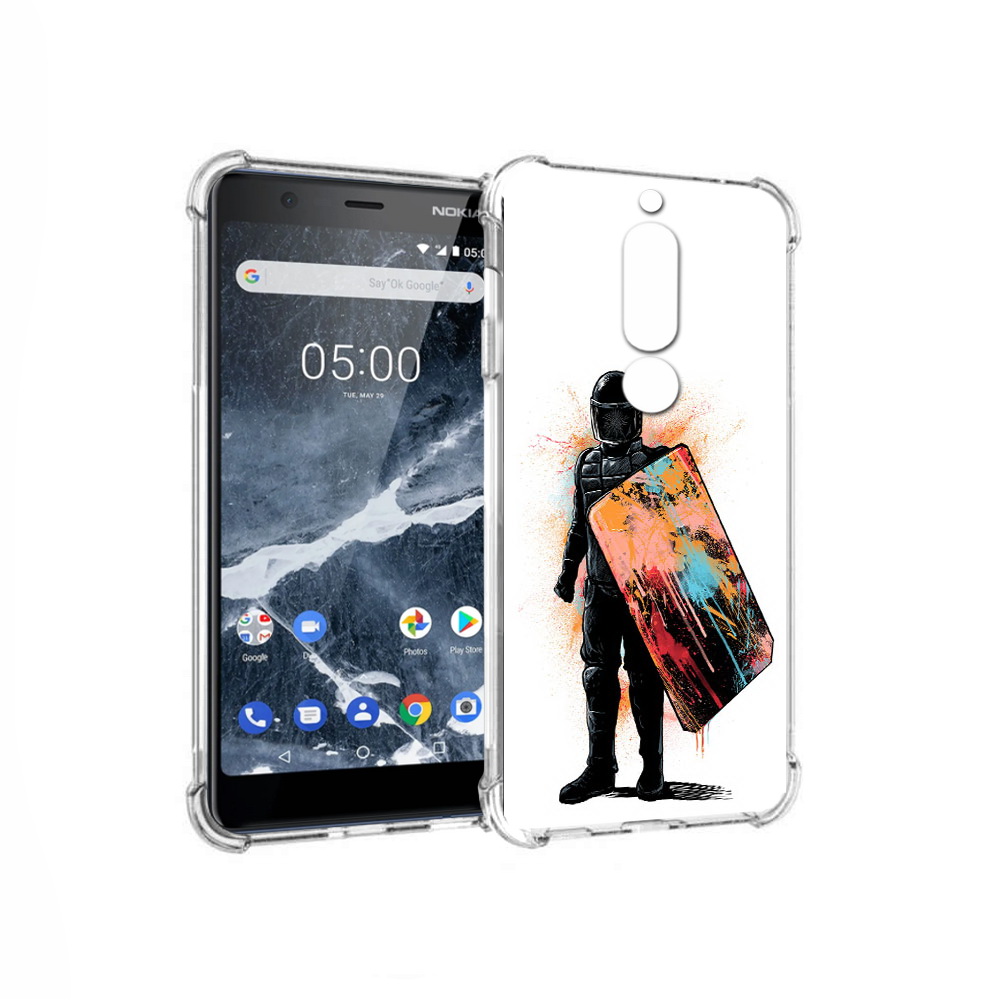 

Чехол MyPads Tocco для Nokia 5.1 солдат с красочным щитом (PT114144.121.614), Прозрачный, Tocco