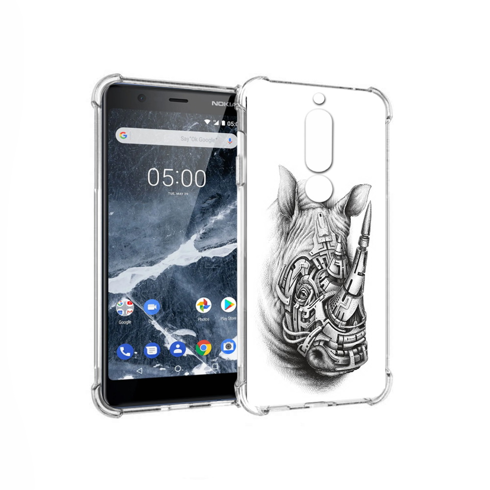 

Чехол MyPads Tocco для Nokia 5.1 стальной носорог (PT114144.121.620), Прозрачный, Tocco