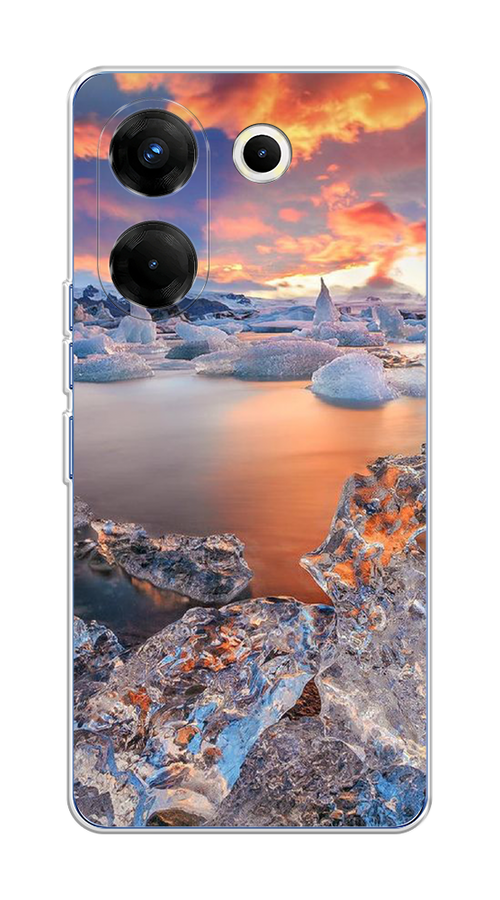 

Чехол на Tecno Camon 20 Pro 5G "Ледники", Синий;оранжевый, 304050-2