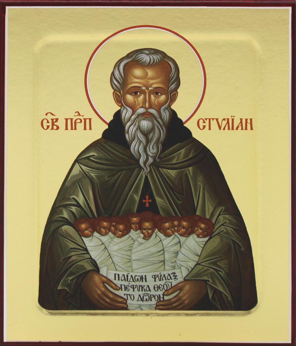 

Икона преподобного Стилиана на дереве: 125 х 160