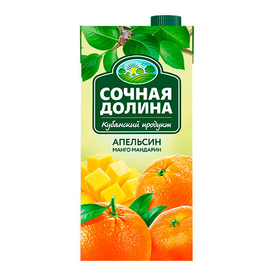 Напиток сокосодержащий Сочная Долина из апельсинов, манго и мандаринов 0,95 л