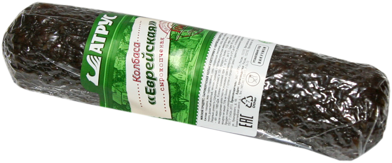 

Колбаса Атрус Еврейская полусухая сырокопченая с чесноком +-700 г