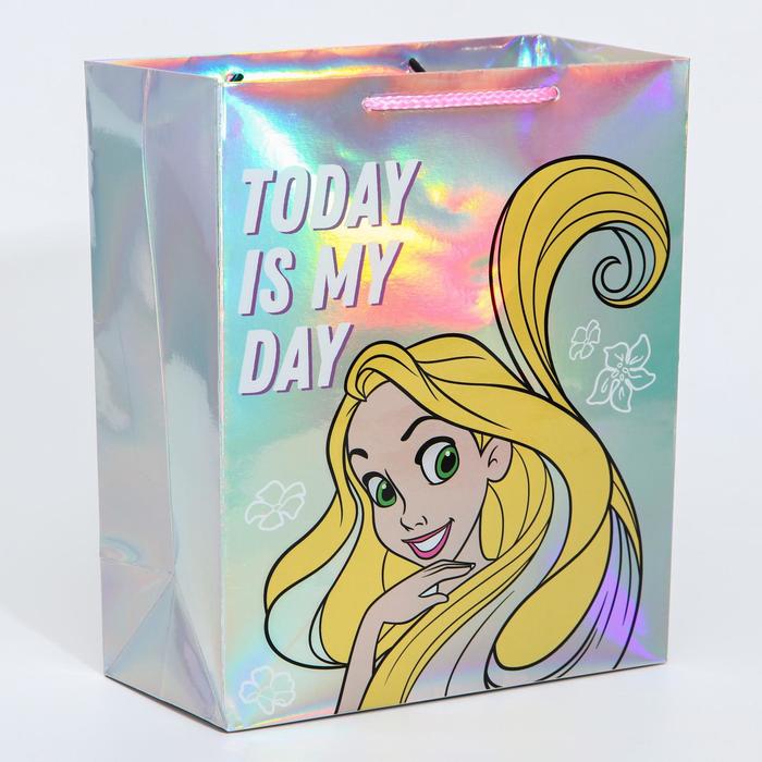 

Пакет голография горизонтальный "Today is my day", Принцессы, 25 х 21 х 10 см, Разноцветный