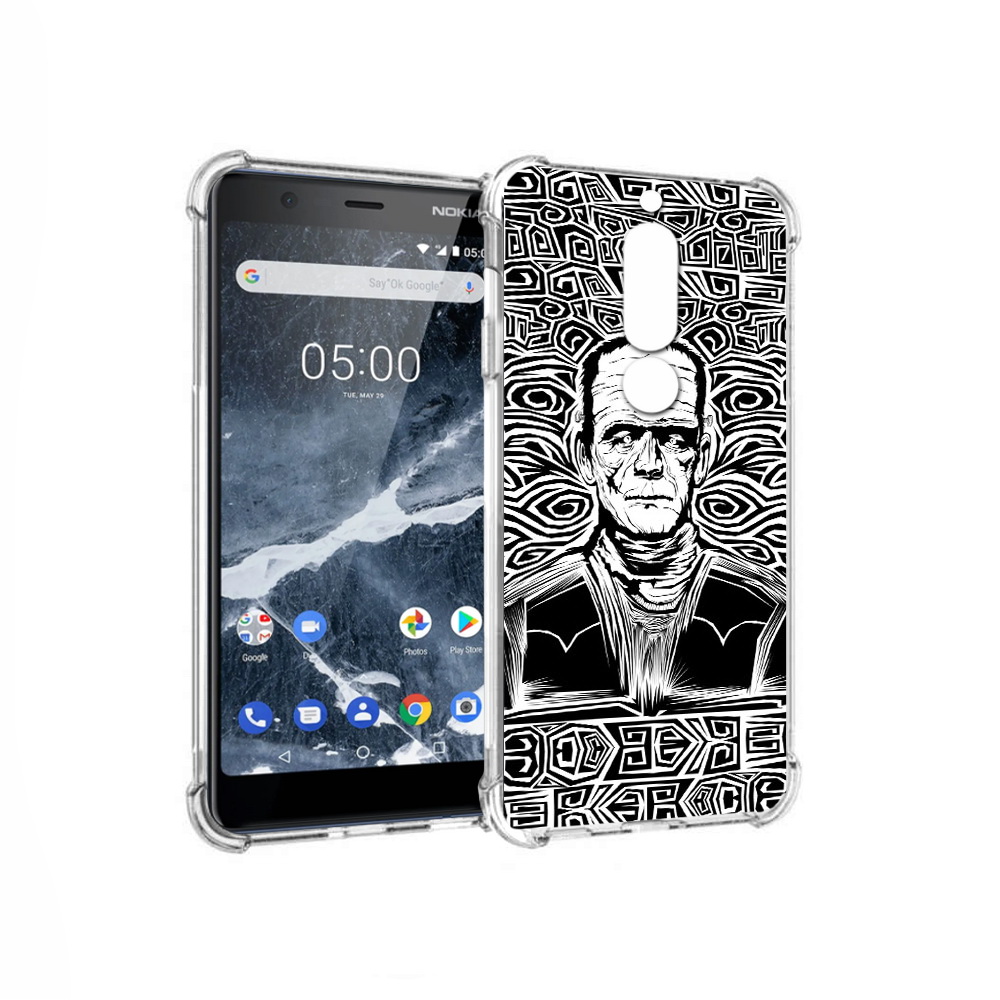 

Чехол MyPads Tocco для Nokia 5.1 франкенштейн черно белый (PT114144.121.661), Прозрачный, Tocco