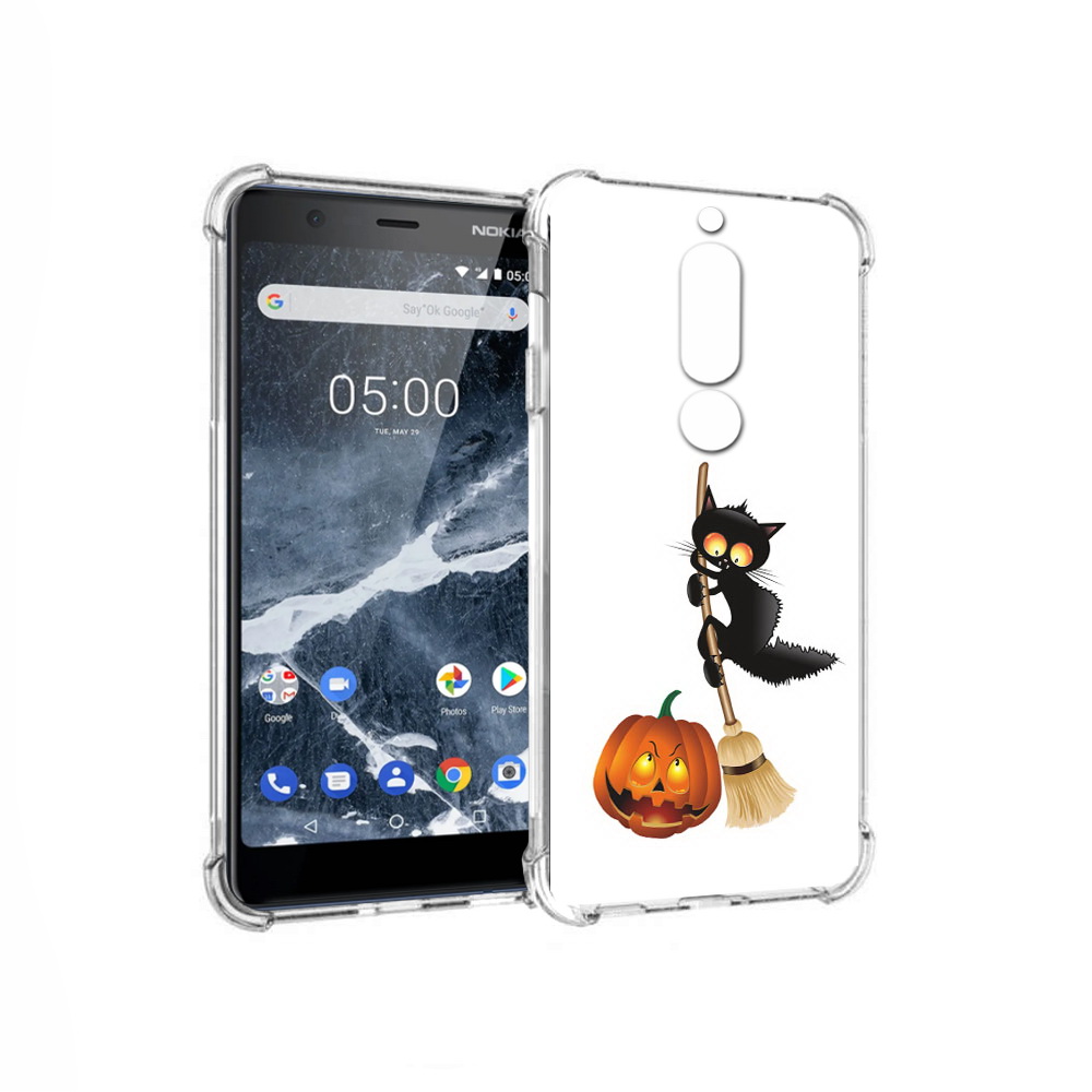 Чехол MyPads Tocco для Nokia 5.1 хэлуинский котик (PT114144.121.667)