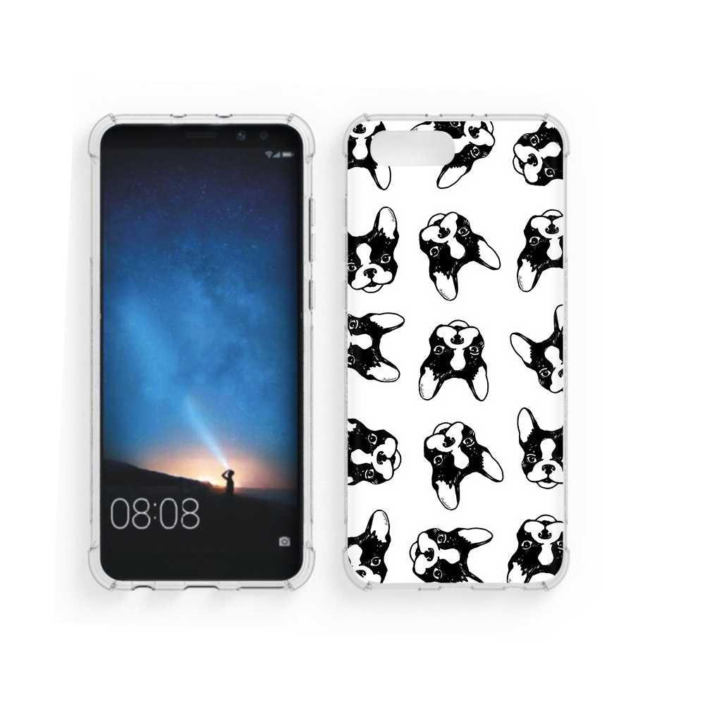 

Чехол MyPads Tocco для Honor V10 черно белые собачки (PT98539.62.683), Прозрачный, Tocco
