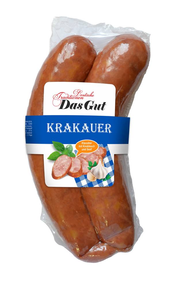 

Колбаса Das Gut Кракауэр полукопченая +-400 г