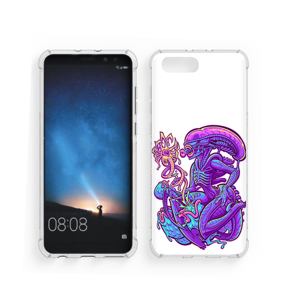 

Чехол MyPads Tocco для Honor V10 чужой фиолетовый цвет (PT98539.62.693), Прозрачный, Tocco