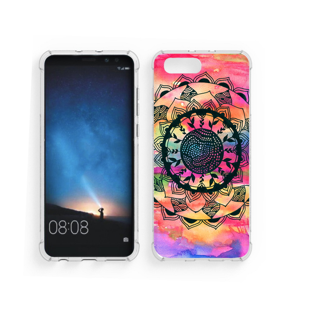 

Чехол MyPads Tocco для Honor V10 яркая абстракция круглый цветок (PT98539.62.704), Прозрачный, Tocco