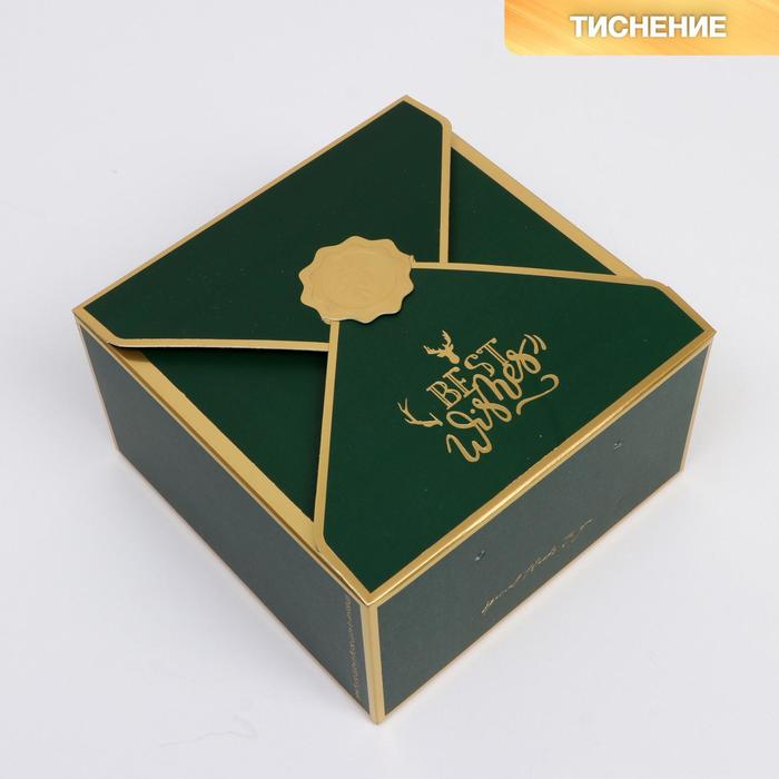 

Коробка «Present»,14,5 х 14,5 х 8 см, Золотистый;зеленый