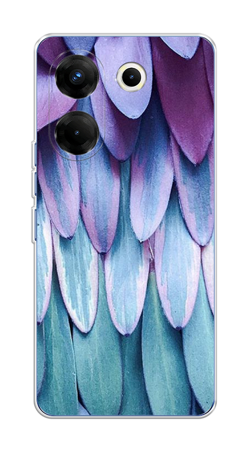 

Чехол на Tecno Camon 20 Pro 5G "Синее перо", Фиолетовый;голубой, 304050-3