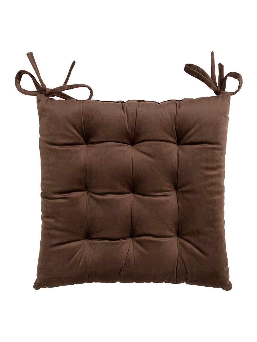 Подушка на стул DeNASTIA 40х40см велюр, цвет коричневый P111208