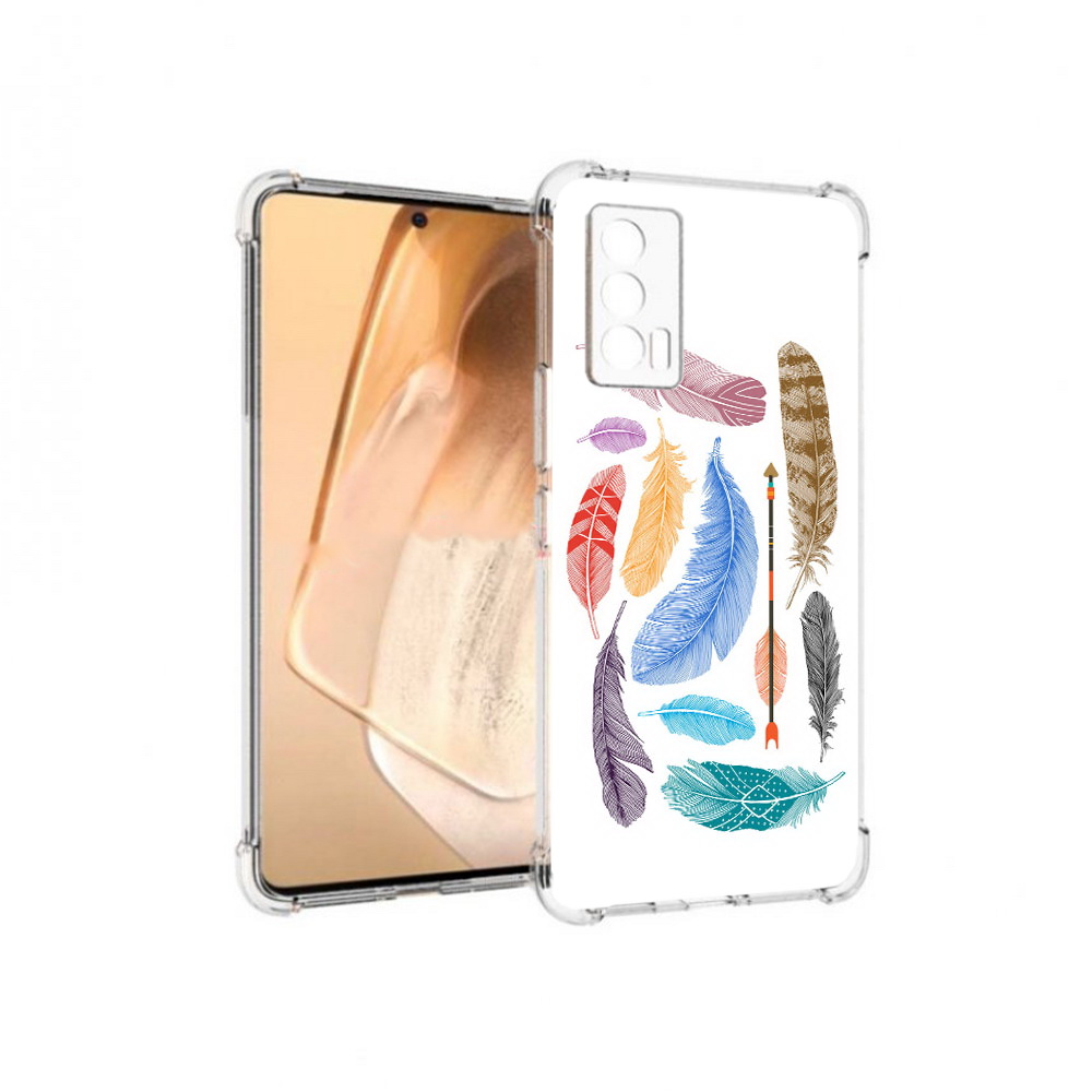 

Чехол MyPads Tocco для Vivo iQOO Neo 5 разноцветные перья (PT226960.398.572), Прозрачный, Tocco