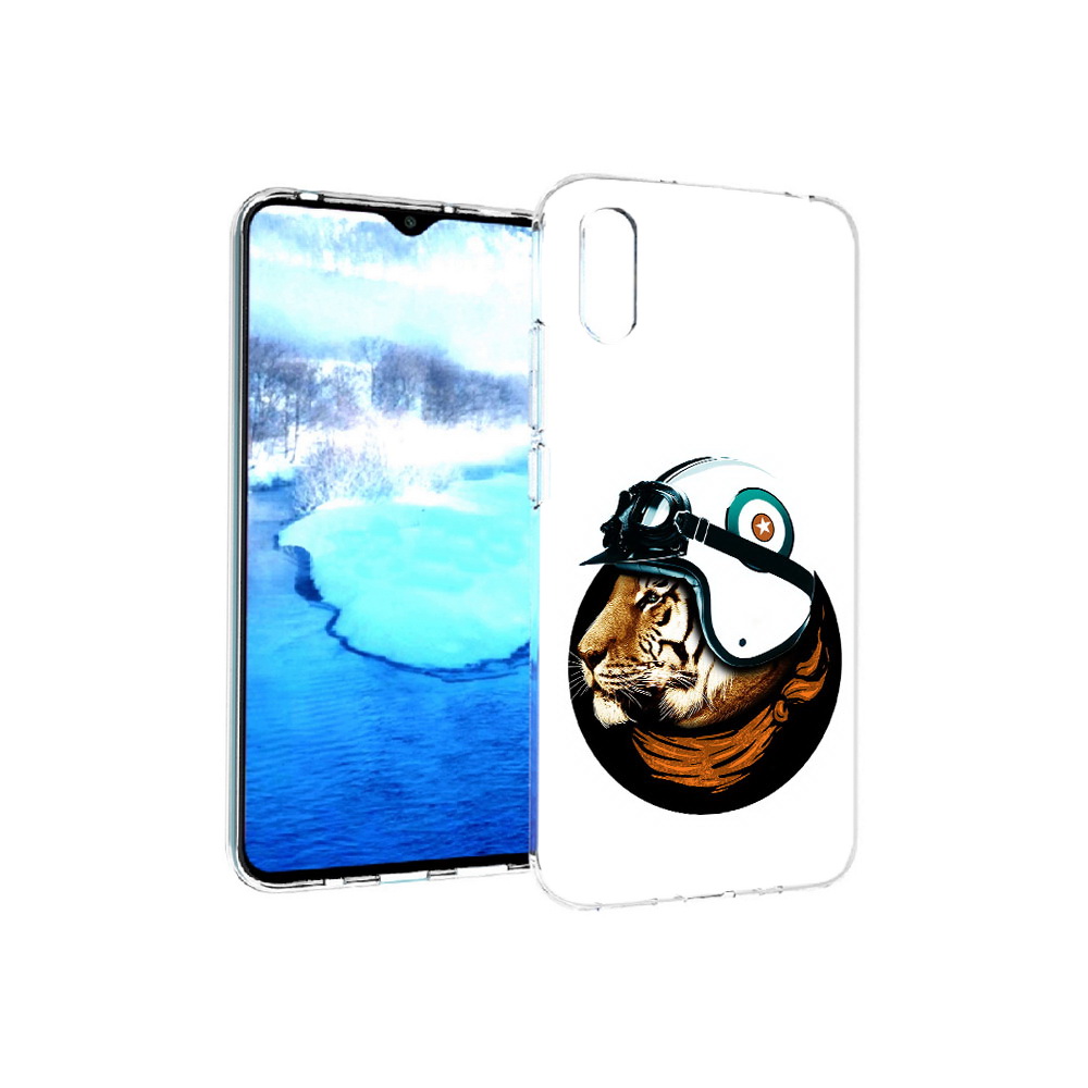 

Чехол MyPads Tocco для Xiaomi Redmi 9A Тигр в шлеме (PT151022.270.171), Прозрачный, Tocco