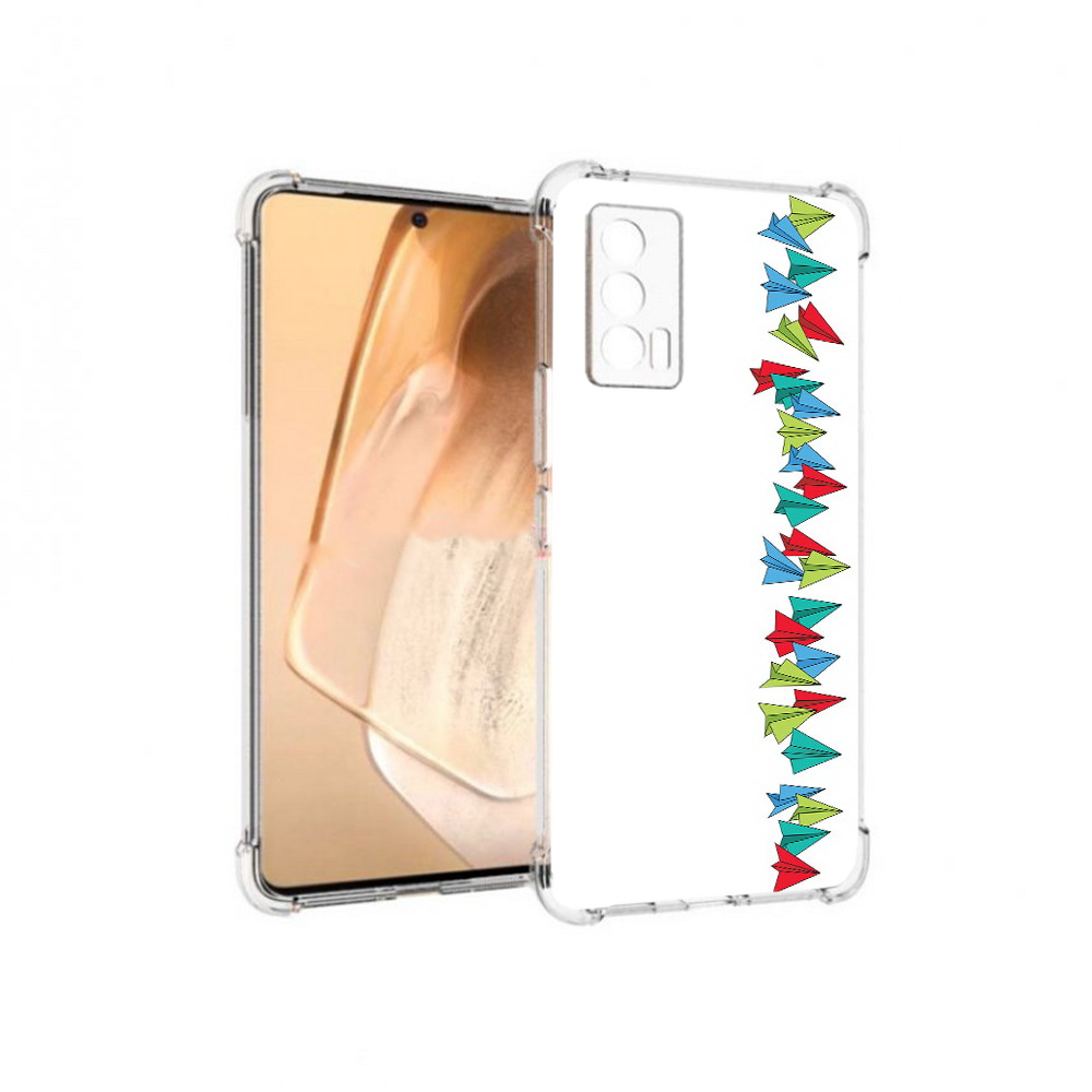 

Чехол MyPads Tocco для Vivo iQOO Neo 5 самолетики из листочков (PT226960.398.593), Прозрачный, Tocco