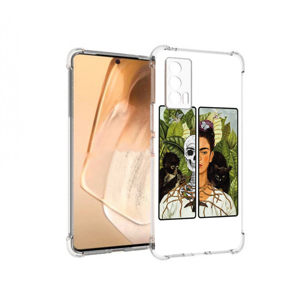 

Чехол MyPads Tocco для Vivo iQOO Neo 5 сдвоенная картинка девушка скелет, Прозрачный, Tocco