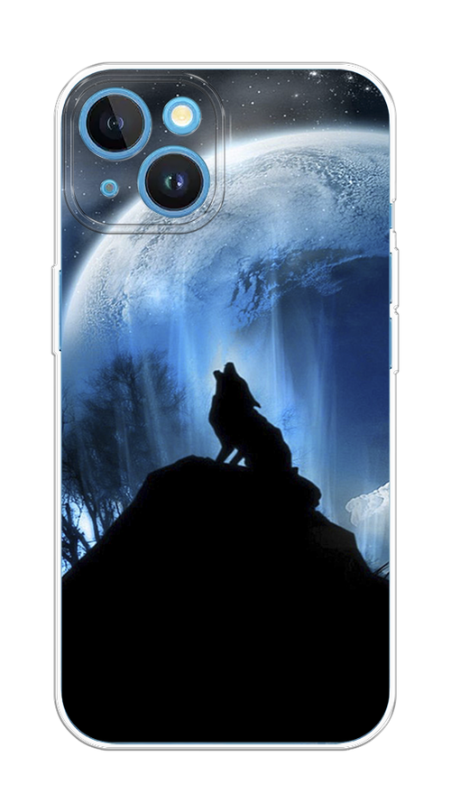 

Чехол на Apple iPhone 15 "Волк 2", Синий;черный;белый, 15550-1