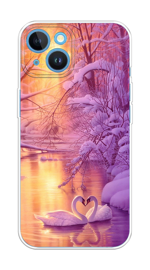 

Чехол на Apple iPhone 15 "Зима 1", Фиолетовый;желтый, 15550-1