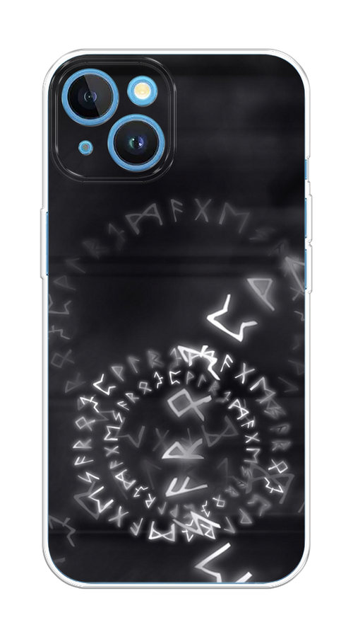 

Чехол на Apple iPhone 15 "Руны", Серый;черный, 15550-1
