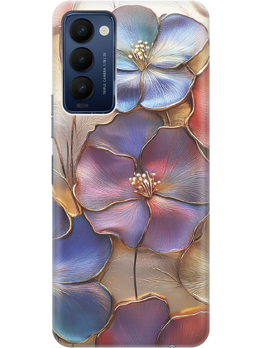 

Силиконовый чехол на Tecno Camon 18 / 18P с принтом "Позолоченные цветы", Прозрачный;золотистый;красный;синий, 741735924