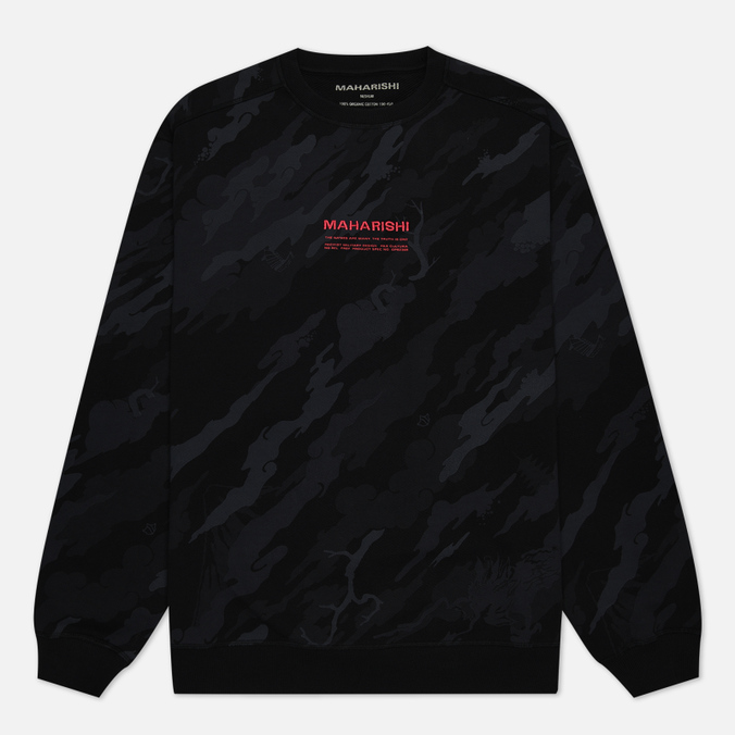 

Мужская толстовка maharishi Miltype Camo Embroidered Crew Neck чёрный, Размер XXL, Черный, Miltype Camo Embroidered Crew Neck
