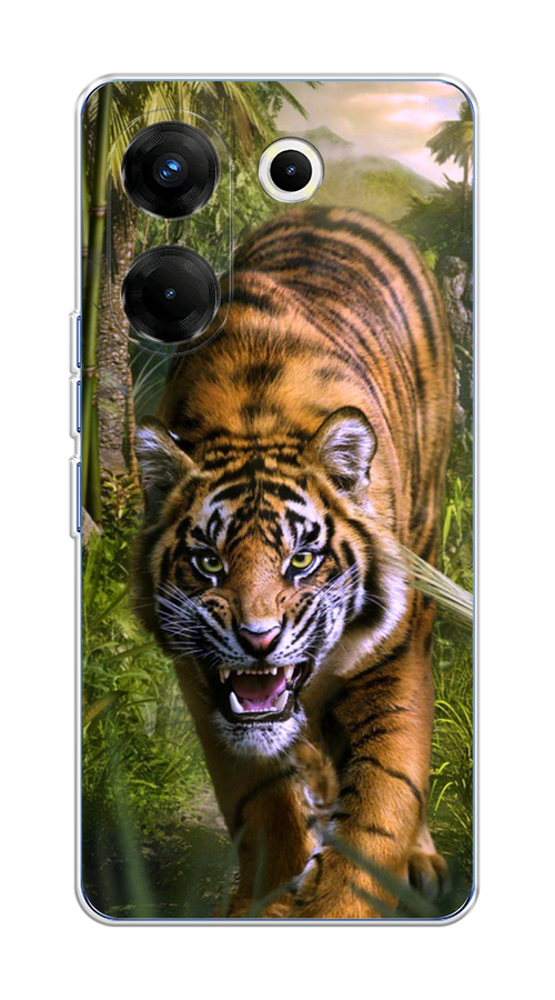 

Чехол на Tecno Camon 20 Pro 5G "Тигр в джунглях 2", Оранжевый;зеленый, 304050-1