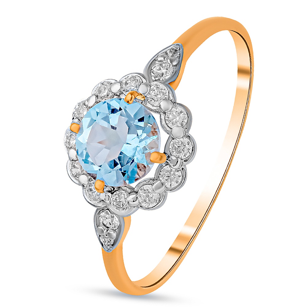 

Кольцо из золота р.  585Gold 201013148, топаз\фианит, 201013148