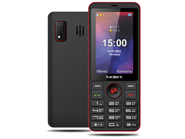 фото Мобильный телефон texet tm-321 black-red