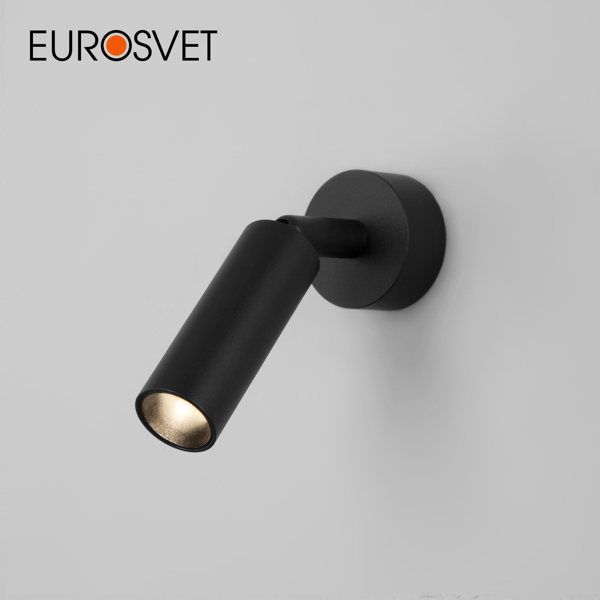 Настенный светодиодный светильник Eurosvet Pin 20133/1 LED черный с поворотным плафоном
