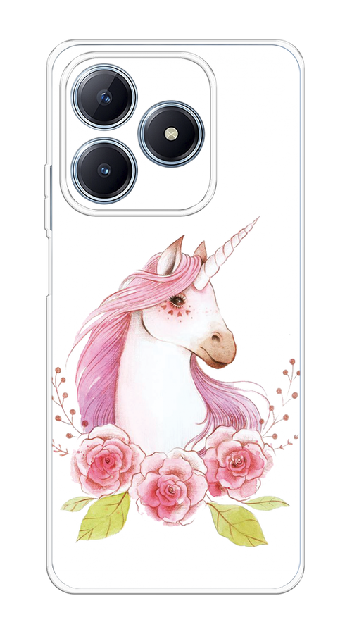 

Чехол Case Place на Realme C63 "Единорог цветы", Белый;розовый;серый, 2517350-1