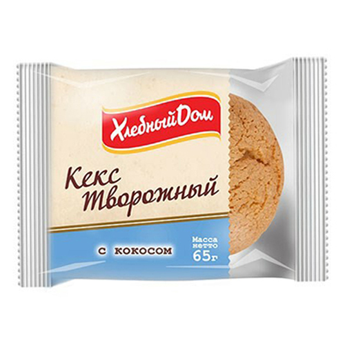 

Кекс Хлебный Дом Творожный с кокосом 65 г