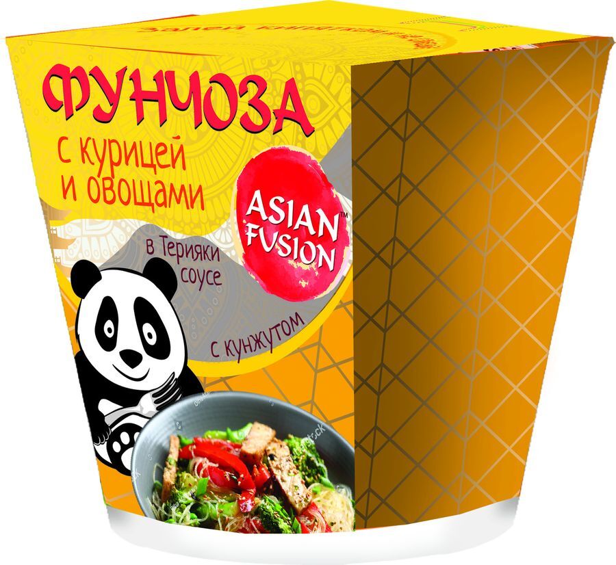 

Фунчоза Asian Fusion с курицей и овощами быстрого приготовления 68 г