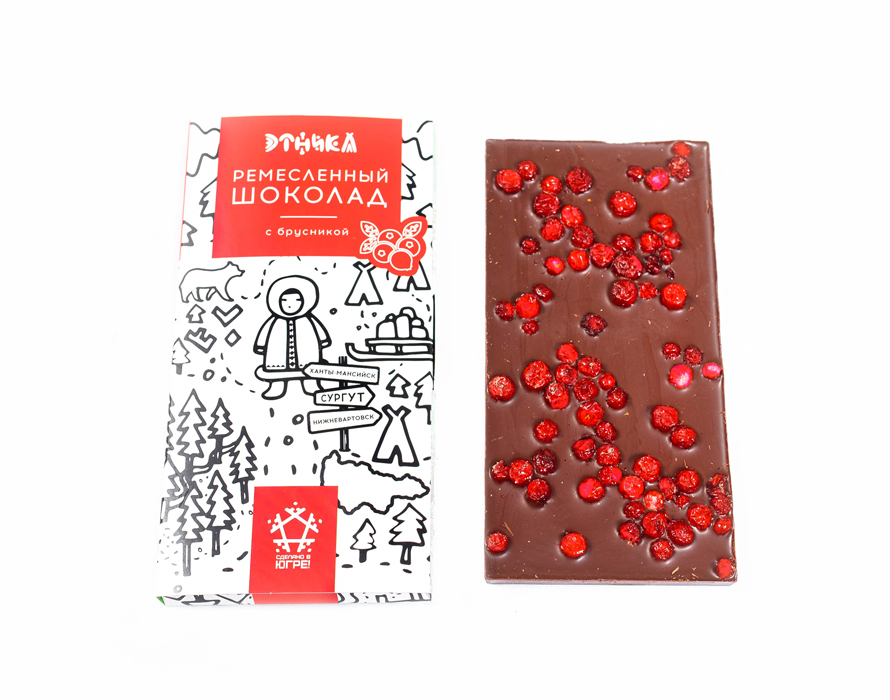 

Шоколад Этника темный с брусникой 80 г