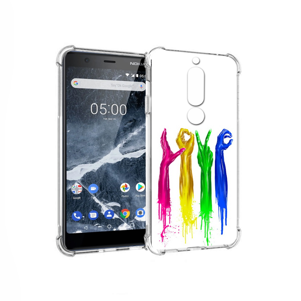 

Чехол MyPads Tocco для Nokia 5.1 яркие руки love (PT114144.121.707), Прозрачный, Tocco