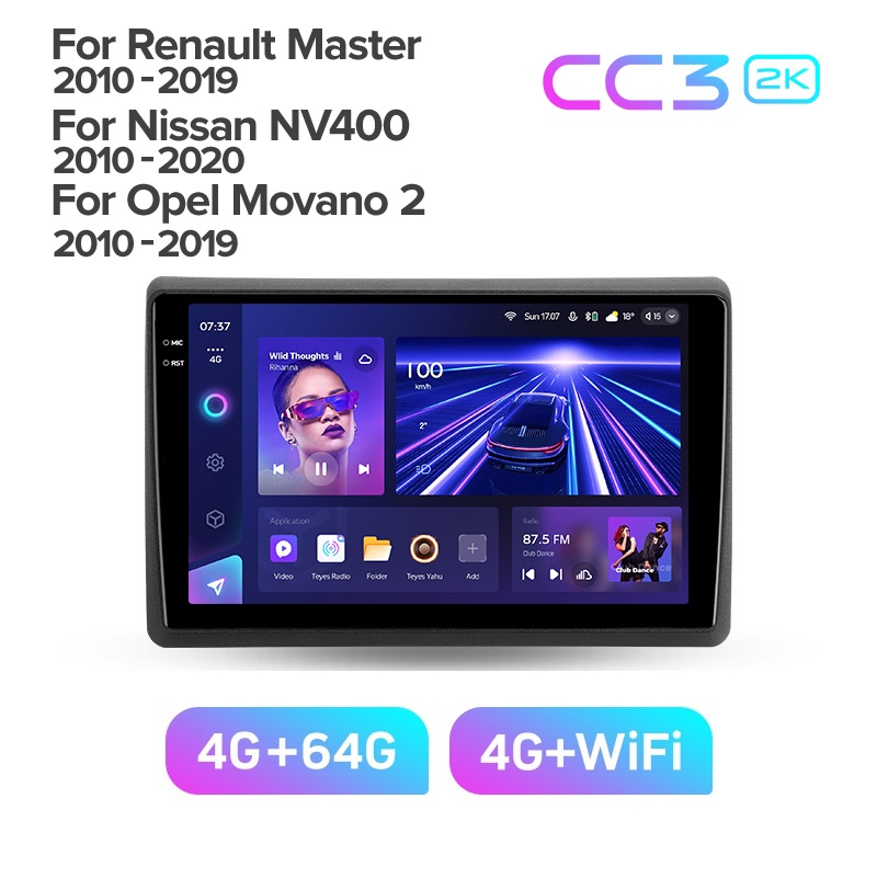 Магнитола TEYES RENAULT MASTER 2010-2019 г CC3 2K 464ГБ 3789000₽