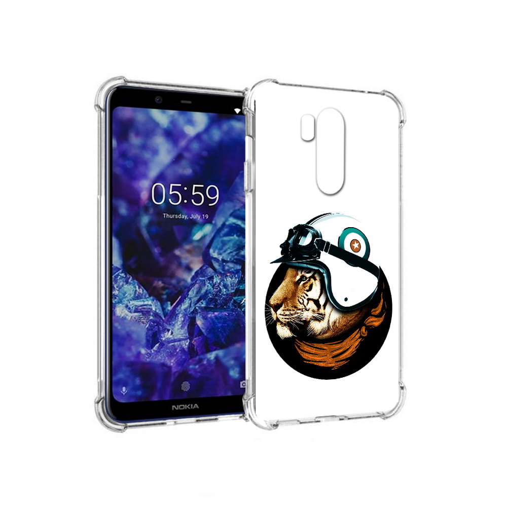 

Чехол MyPads Tocco для Nokia X7 Тигр в шлеме (PT123767.122.171), Прозрачный, Tocco
