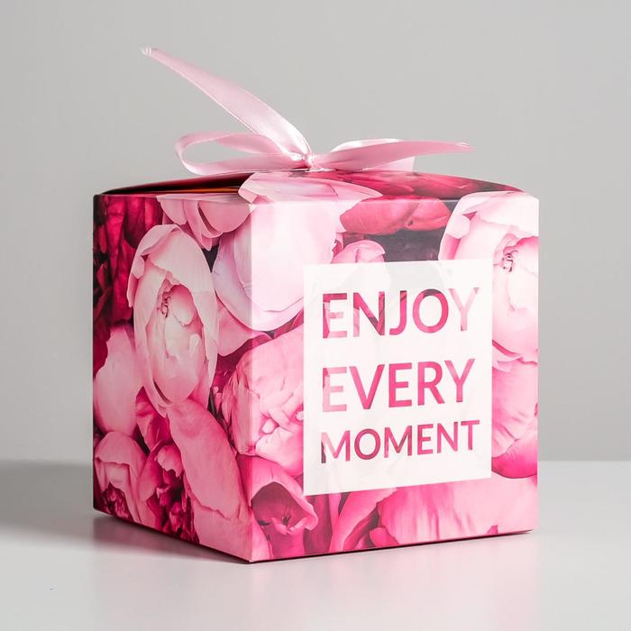 

Коробка складная «Enjoy every moment», 12 х 12 х 12 см, Розовый