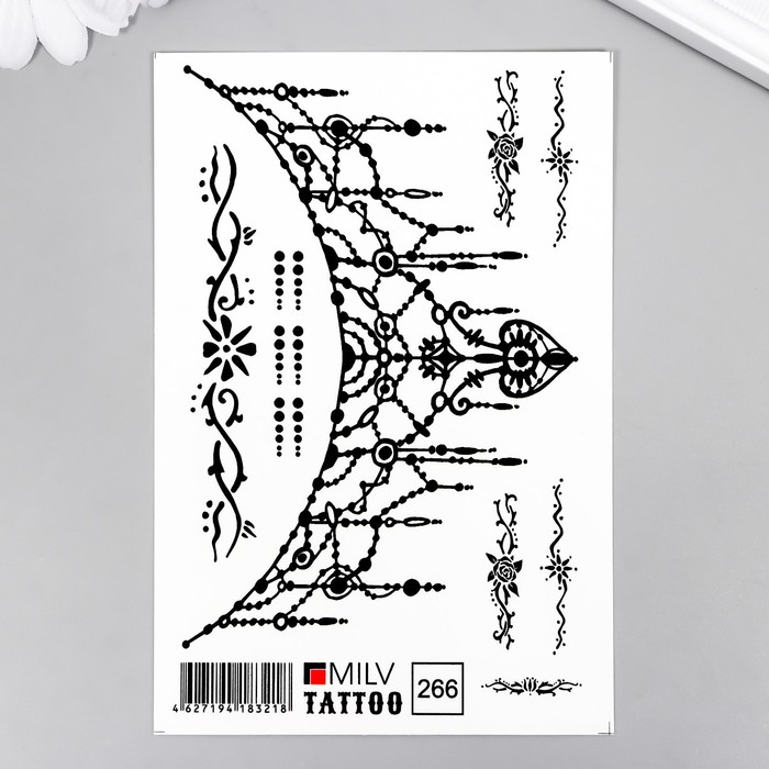 

Татуировка на тело MilvTattoo Узор 10х15 см, Черный