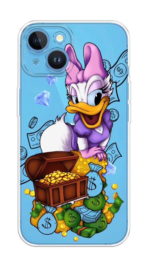 

Чехол на Apple iPhone 15 "Rich Daisy Duck", Коричневый;белый;фиолетовый, 15550-1