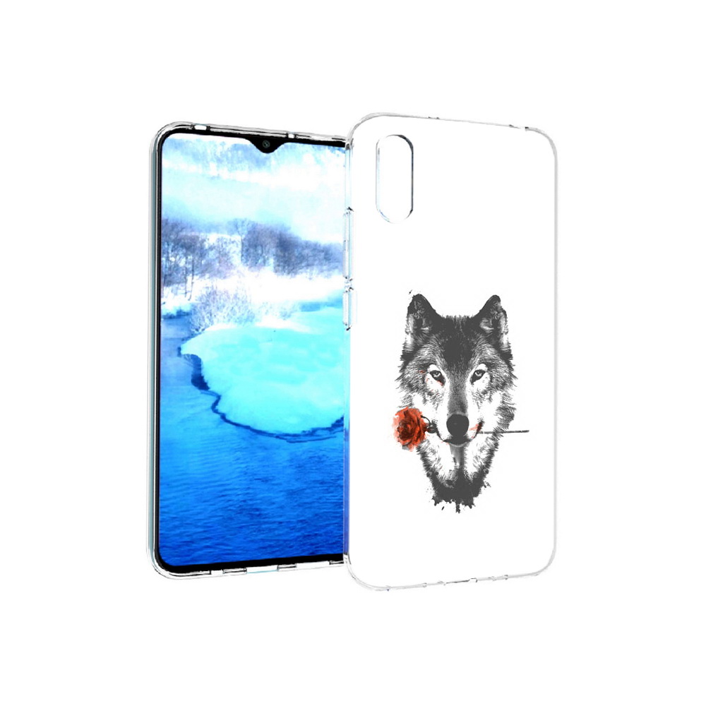 

Чехол MyPads Tocco для Xiaomi Redmi 9A волк с розой (PT151022.270.270), Прозрачный, Tocco