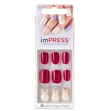 

Твердый лак Kiss imPRESS «Вишневый ликер» короткая длина, Розовый