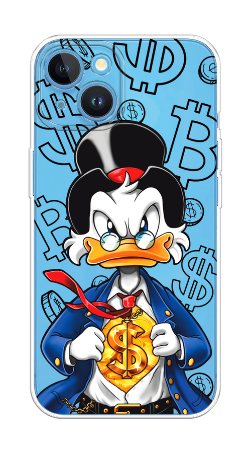 

Чехол на Apple iPhone 15 "Scrooge Goldman", Черный;белый;синий, 15550-1